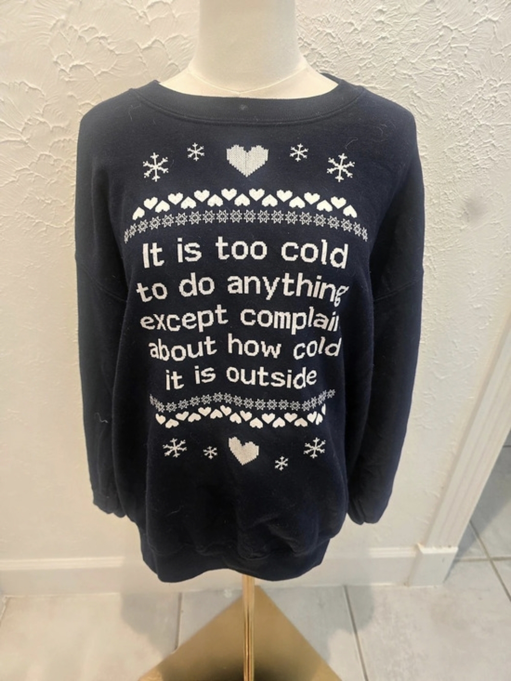 Jac Vanek Too Cold Graphic Sweatshirt Size L 2010s Tumblr